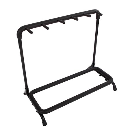 Guitar Stand Black, 5-Space Multi-Guitar Folding Display Rack With Rubber Pad -